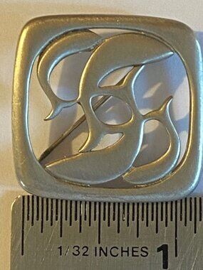 Vintage 1986 Ken Kantro Lovell Designs Dolphins Fish Pewter Brooch Pin